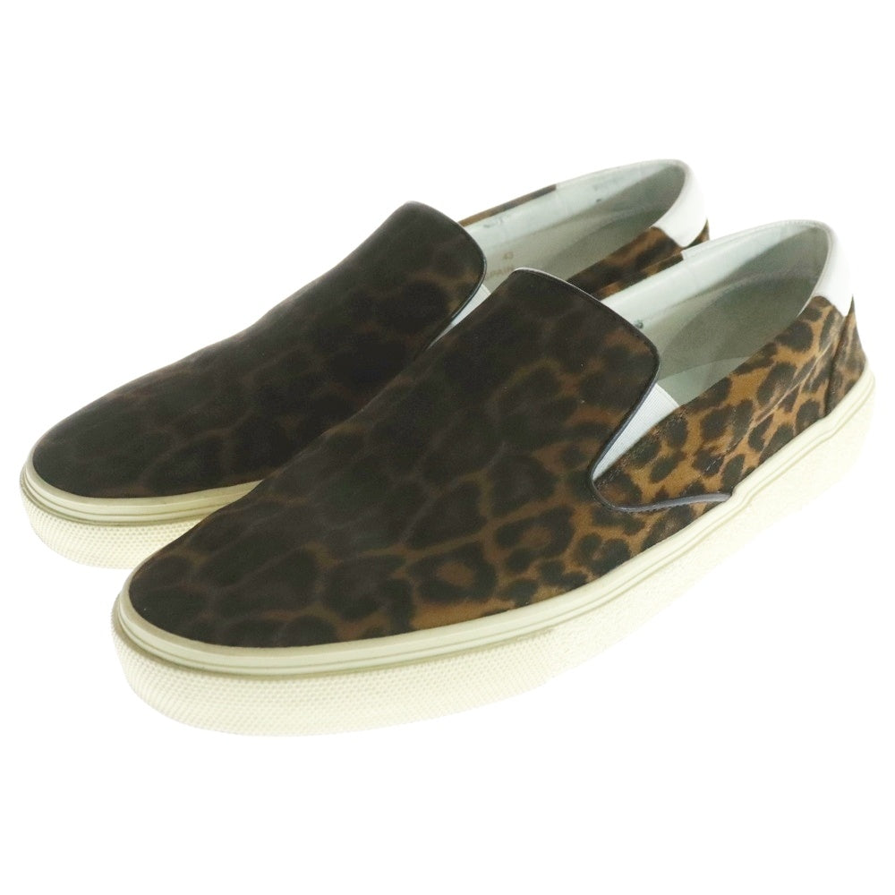 SAINT LAURENT PARIS(サンローランパリ) SLIP-ON スペイン製 レオパード柄 スリッポン ローカットスニーカー ブラウン 377362