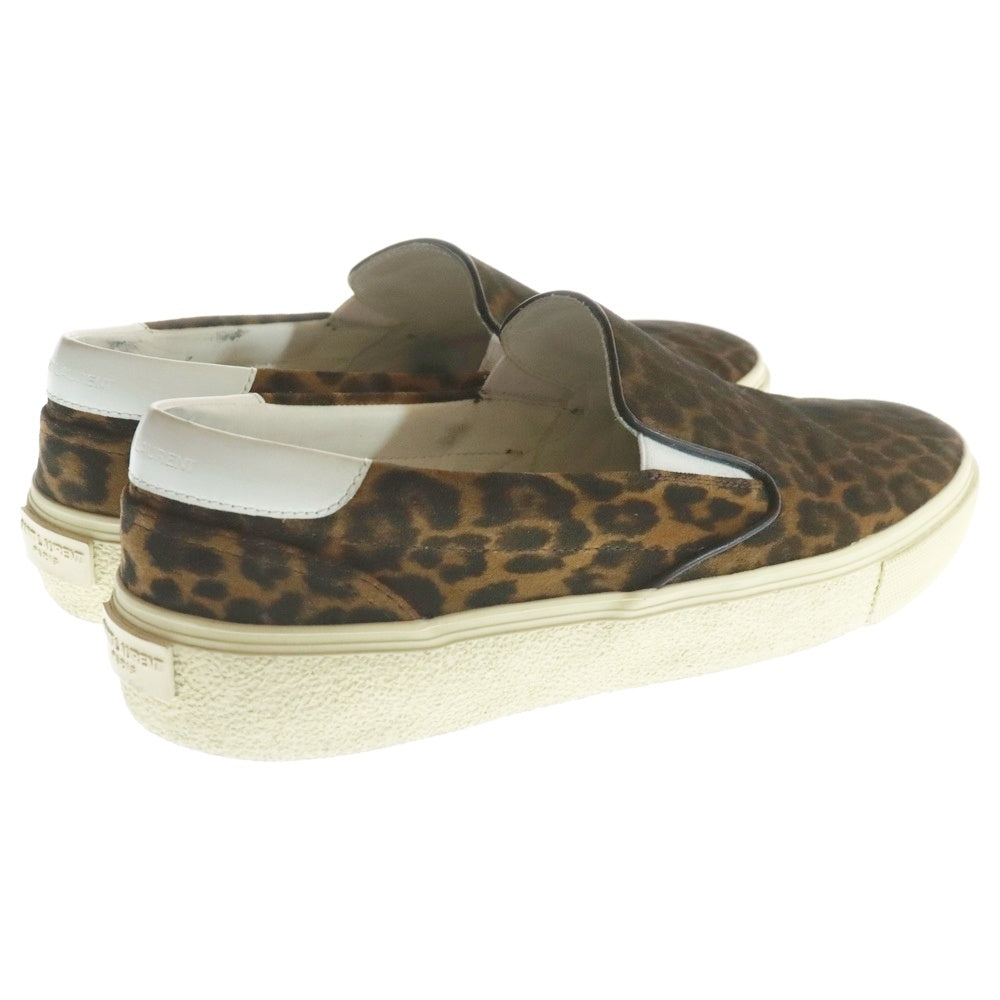 SAINT LAURENT PARIS(サンローランパリ) SLIP-ON スペイン製 レオパード柄 スリッポン ローカットスニーカー ブラウン 377362