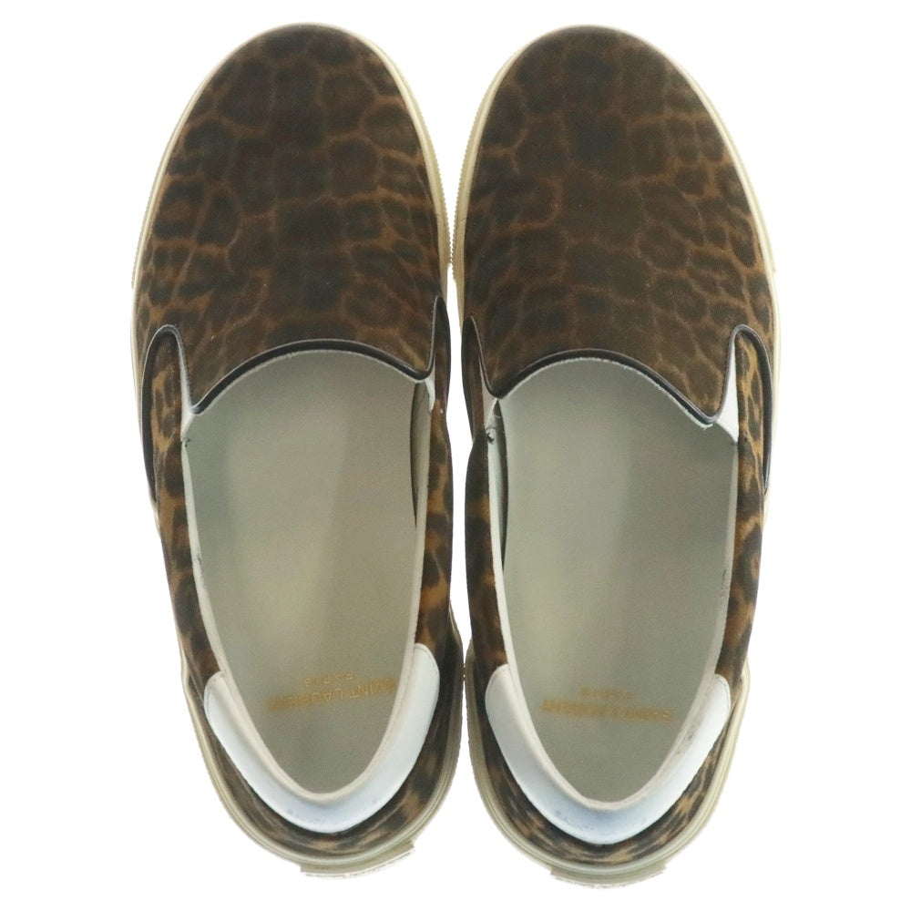 SAINT LAURENT PARIS(サンローランパリ) SLIP-ON スペイン製 レオパード柄 スリッポン ローカットスニーカー ブラウン 377362