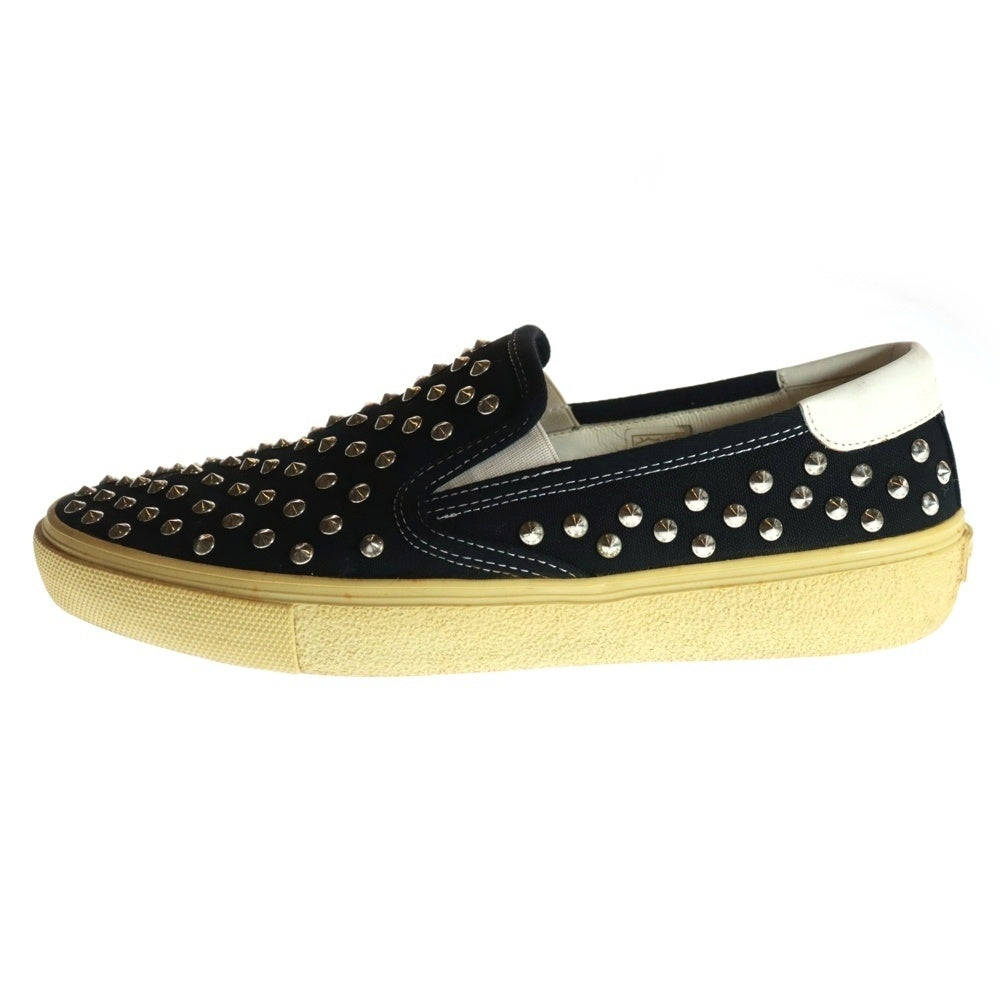 SAINT LAURENT PARIS(サンローランパリ) SLIP-ON スペイン製 スタッズ スリッポン ローカットスニーカー ブラック/シルバー 377365
