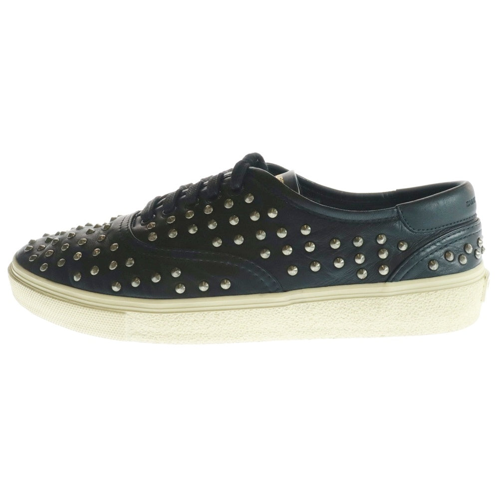 SAINT LAURENT PARIS(サンローランパリ) スペイン製 スタッズ レザー ローカットスニーカー ブラック 361279