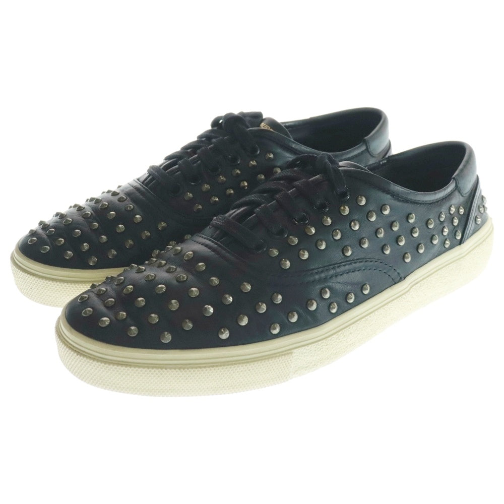 SAINT LAURENT PARIS(サンローランパリ) スペイン製 スタッズ レザー ローカットスニーカー ブラック 361279