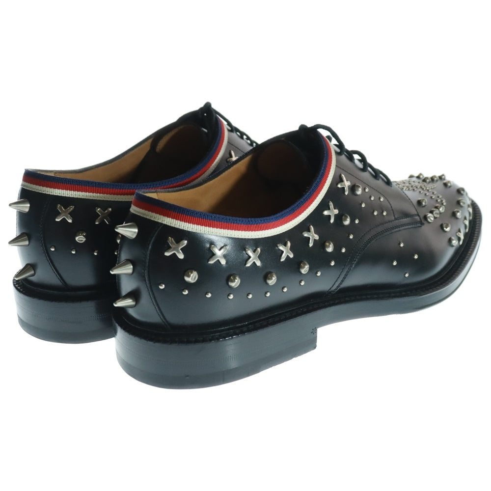 GUCCI(グッチ) シェリーライン プレーントゥ マルチスタッズ レザー ドレスシューズ ブラック 472751