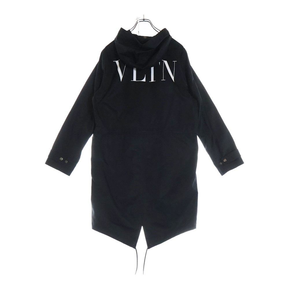 VALENTINO(ヴァレンティノ) バックロゴプリント コットン ロング モッズコート ブラック RV3CJB25KWC