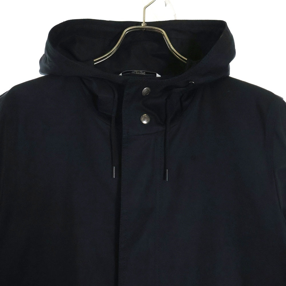 VALENTINO(ヴァレンティノ) バックロゴプリント コットン ロング モッズコート ブラック RV3CJB25KWC