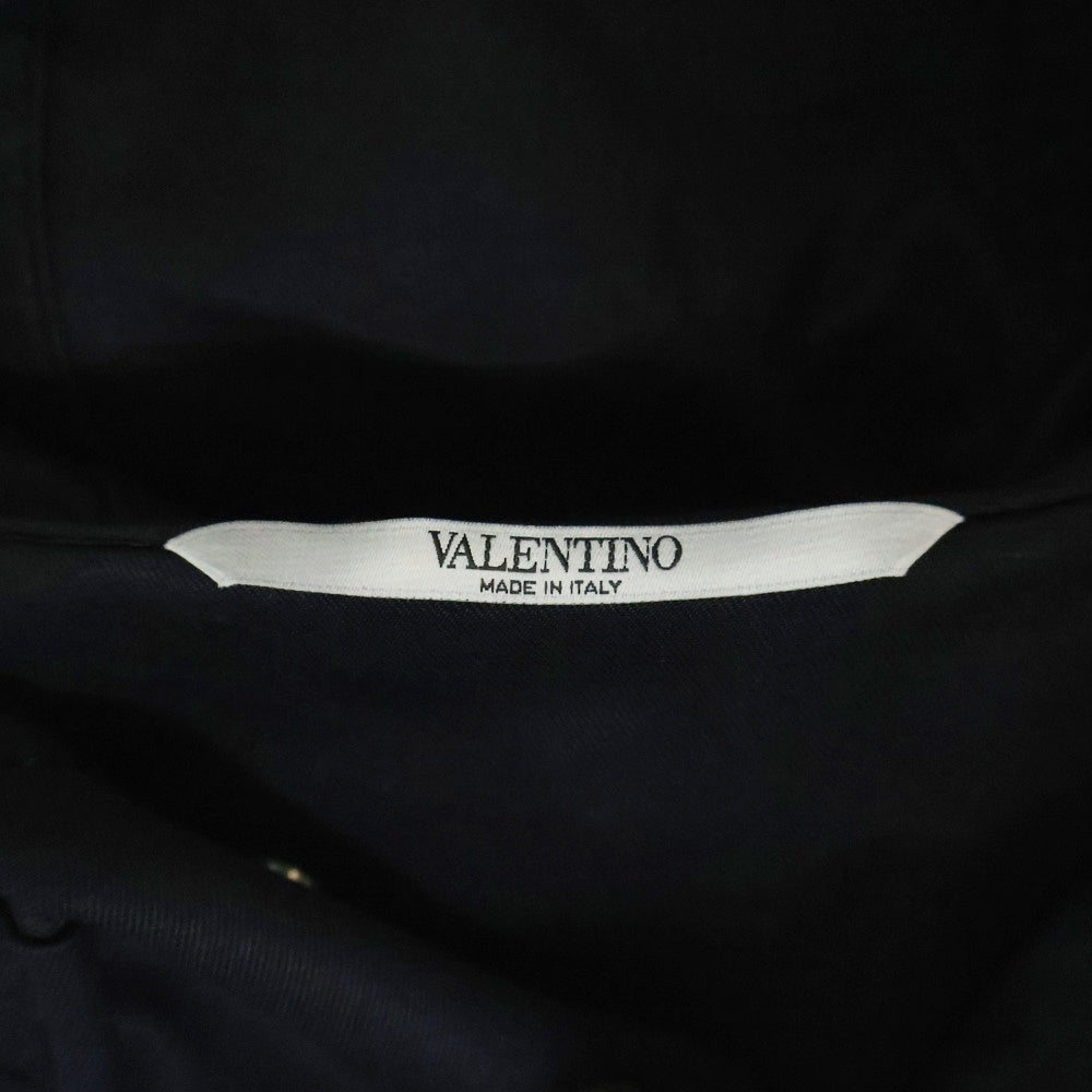 VALENTINO(ヴァレンティノ) バックロゴプリント コットン ロング モッズコート ブラック RV3CJB25KWC