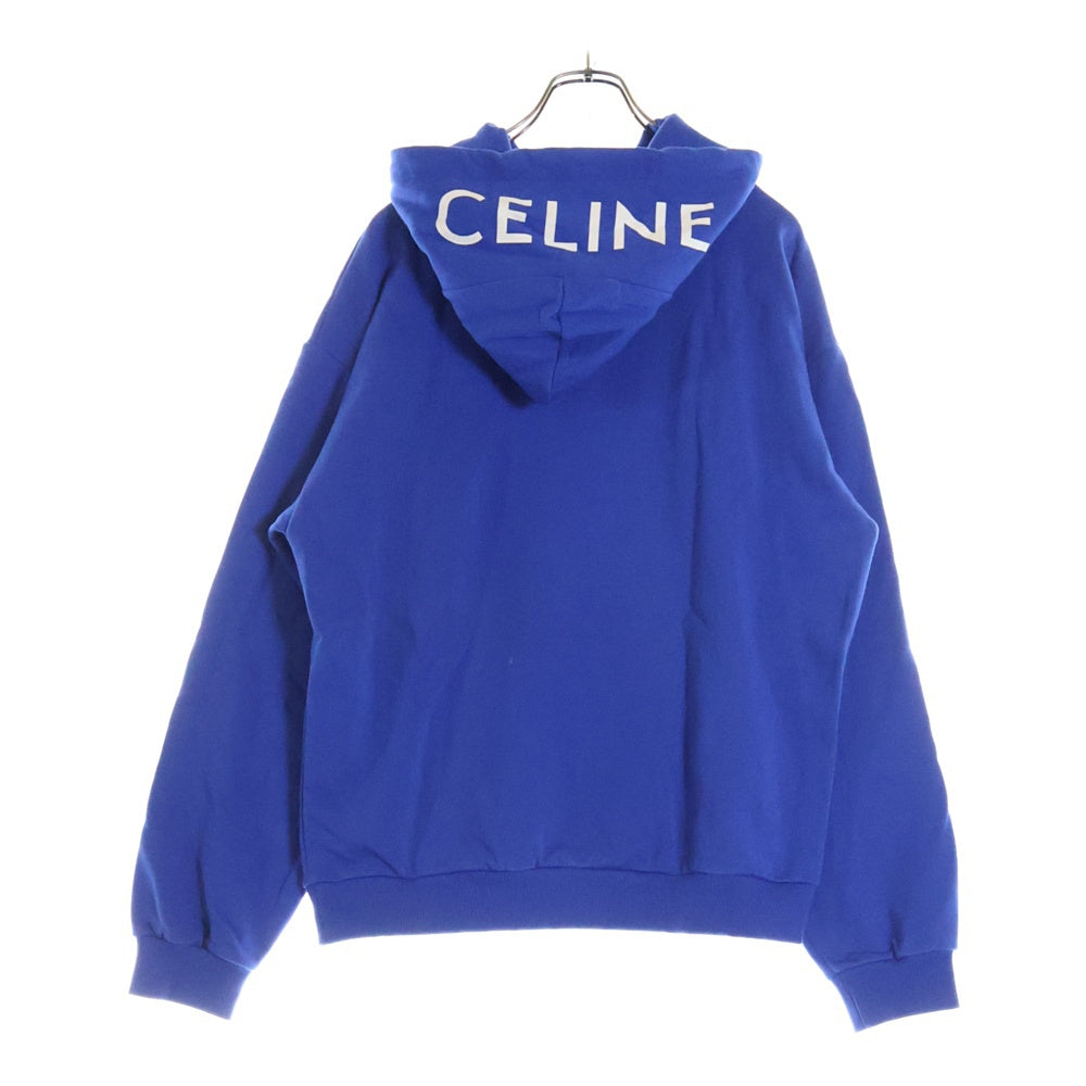 CELINE(セリーヌ) 21SS LOOSE HOODIE WHIT HOOD LOGO フードロゴ スウェット プルオーバーパーカー ブルー 2Y499052H