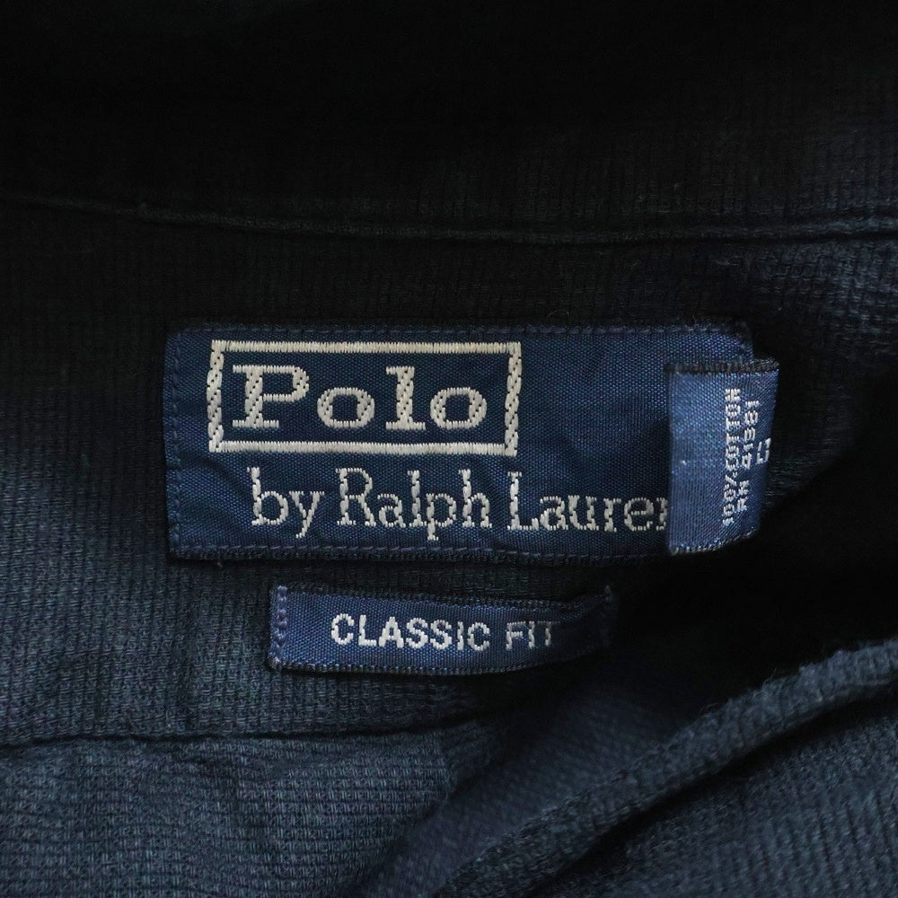 POLO RALPH LAUREN(ポロラルフローレン) 90S VINTAGE ヴィンテージ オープンカラー コットン半袖シャツ ブラック