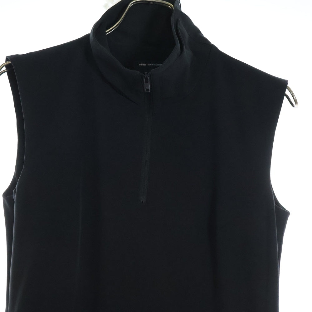 Y-3(ワイスリー) W VENT DRESS ベンテッド ハーフジップ マルチポケット ノースリーブ ワンピース ドレス レディース ブラック JI7087