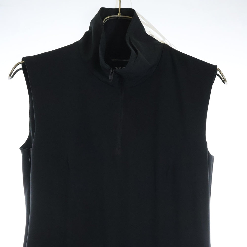 Y-3(ワイスリー) W VENT DRESS ベンテッド ハーフジップ マルチポケット ノースリーブ ワンピース ドレス ブラック レディース JI7087