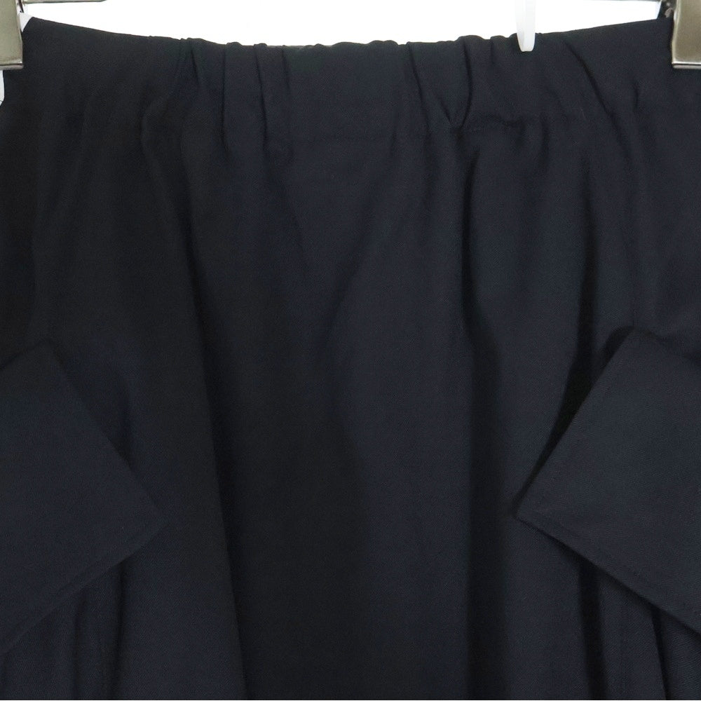 Y-3(ワイスリー) REFINED WOOL SKIRT リファインド ウール 6ボタン ドローストリング マキシスカート ブラック レディース IW7458