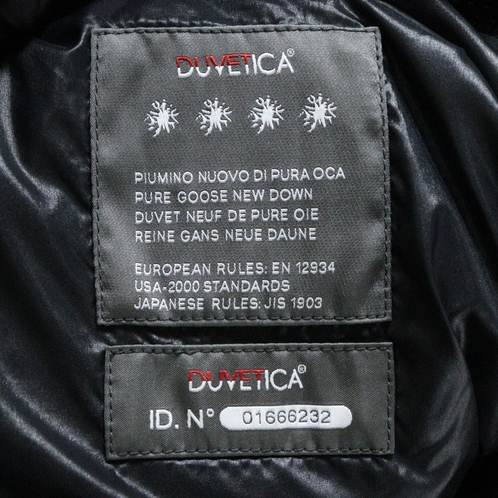 DUVETICA(デュベティカ) × HYDROGEN ハイドロゲン ラバー ロゴ フルジップアップ フーディー ダウン ベスト ブラック
