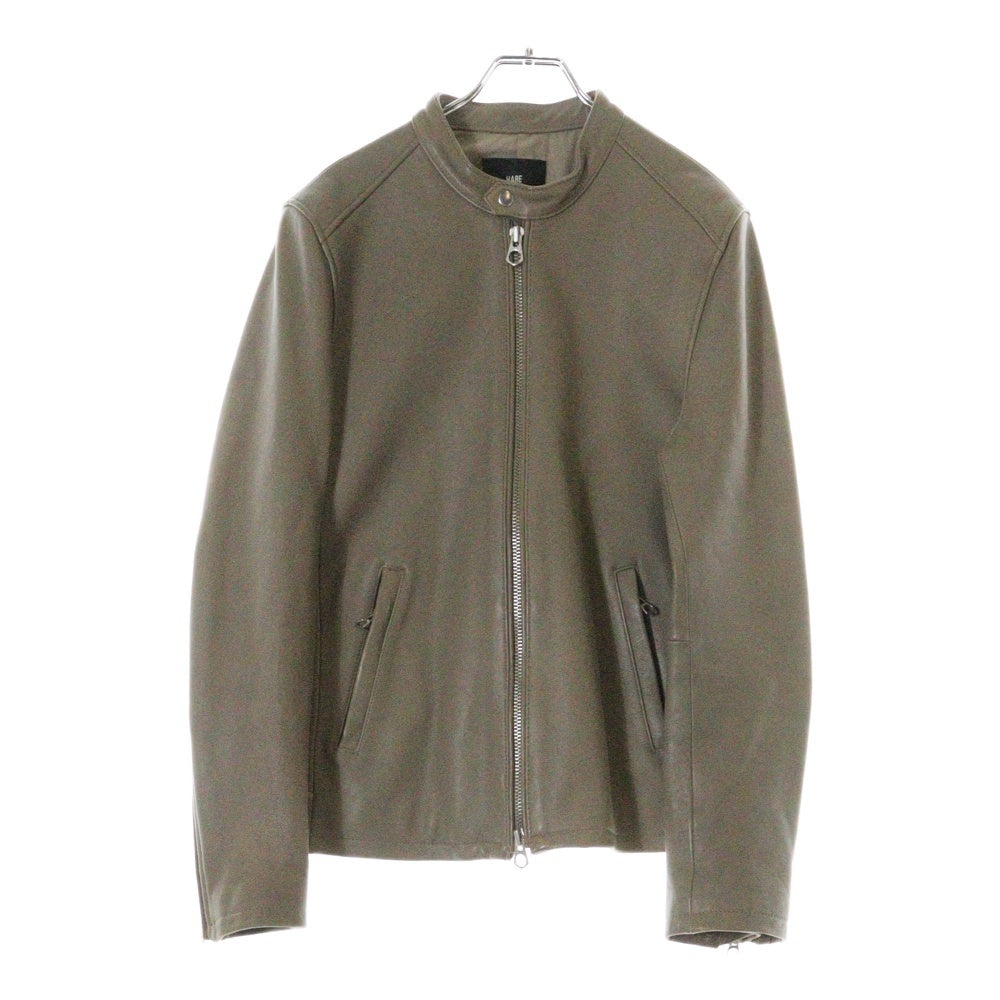 HARE(ハレ) ラムレザー シングルライダースジャケット ベージュ 124-30-0013