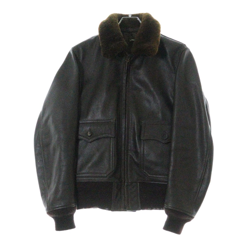 THE REAL McCOY'S(ザリアルマッコイ) U.S.NAVY TYPE G-1 FLIGHT JACKET レザー フライトジャケット ブラウン 383S-39622