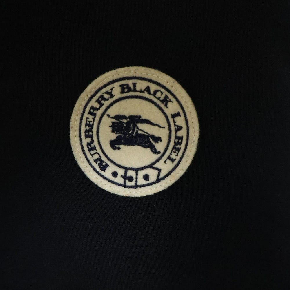 BURBERRY BLACK LABEL(バーバリー ブラックレーベル) ロゴワッペン ボタンダウン フーデット ダウンベスト ブラック D1P10-419-09
