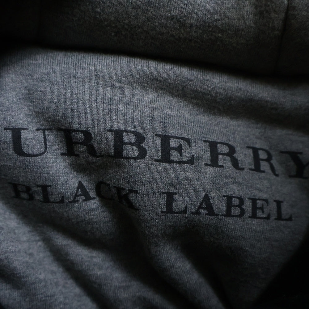 BURBERRY BLACK LABEL(バーバリー ブラックレーベル) ロゴワッペン ボタンダウン フーデット ダウンベスト ブラック D1P10-419-09