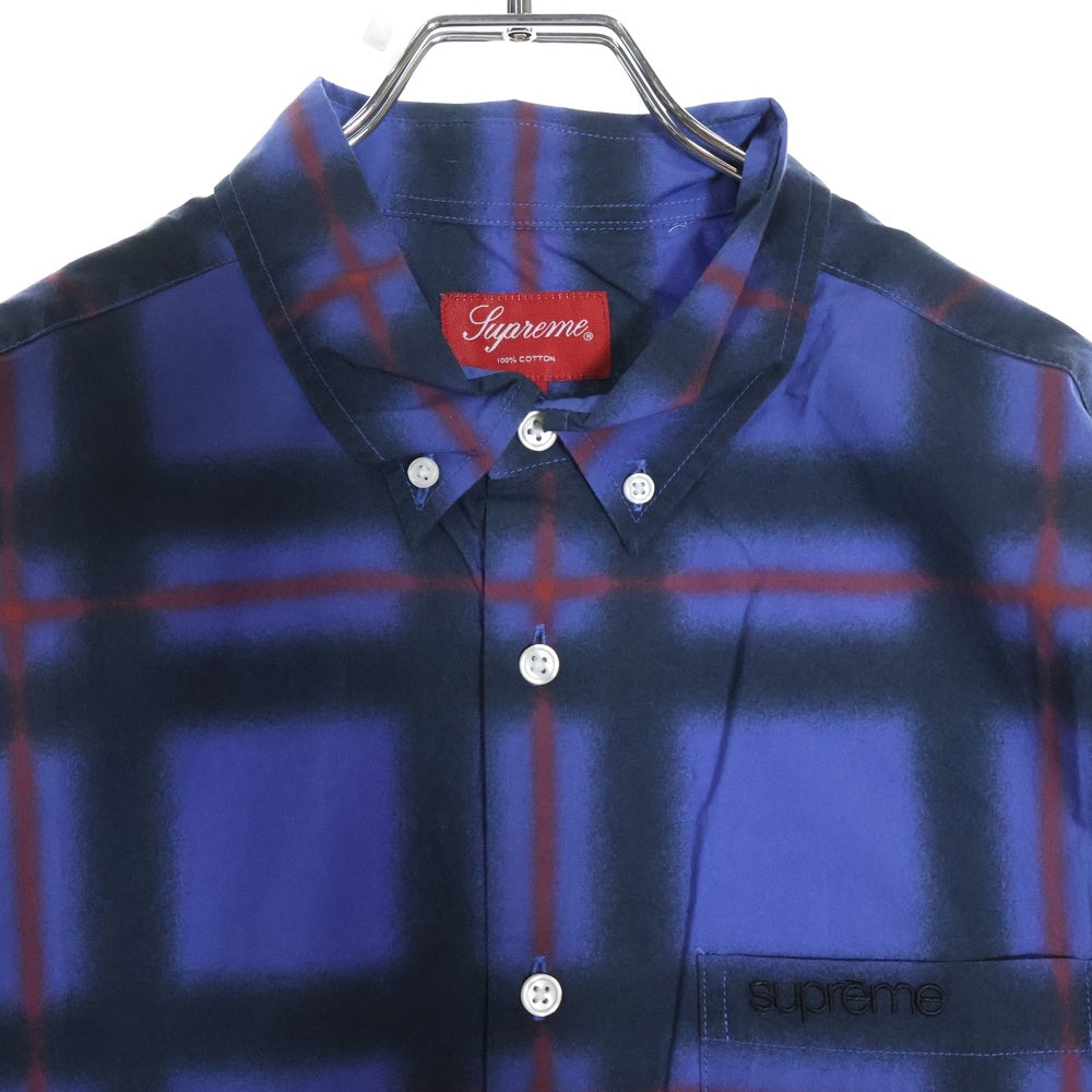 SUPREME(シュプリーム) 21SS Spray Tartan Shirt スプレー タータンチェック 長袖シャツ パープル