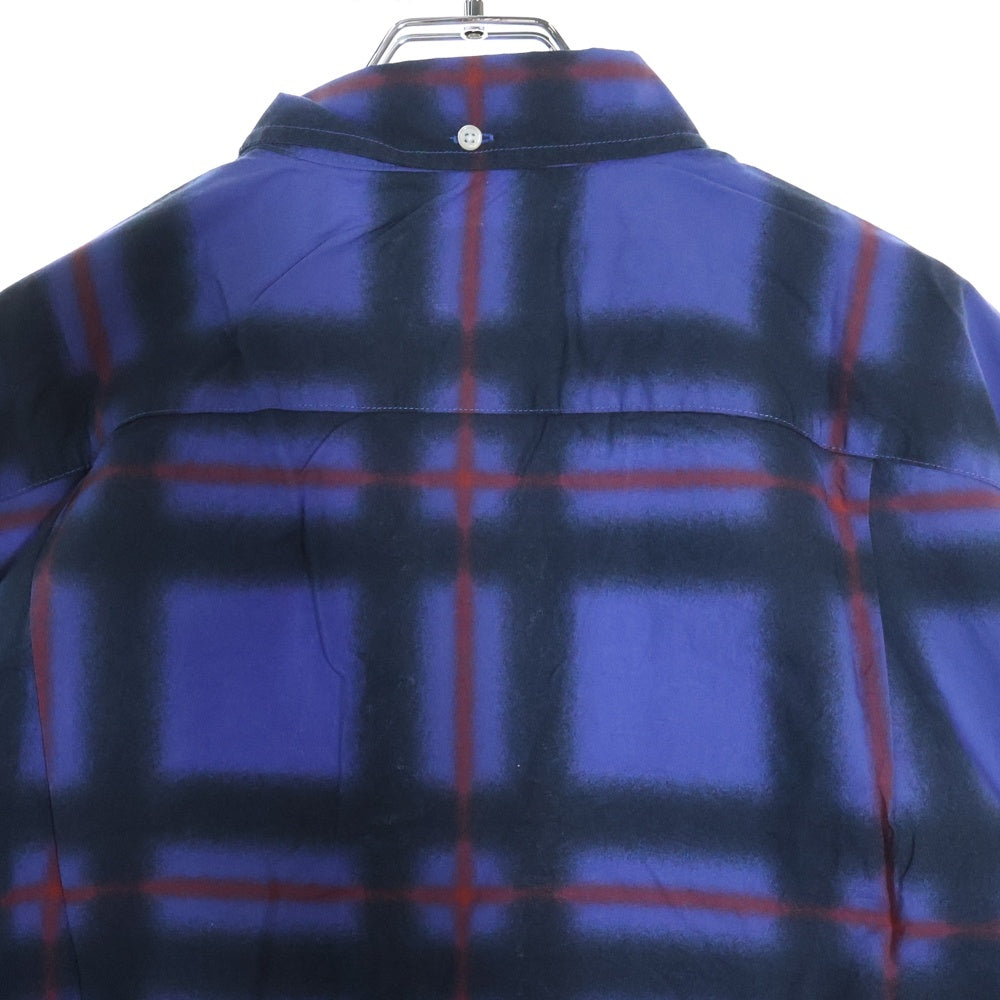 SUPREME(シュプリーム) 21SS Spray Tartan Shirt スプレー タータンチェック 長袖シャツ パープル