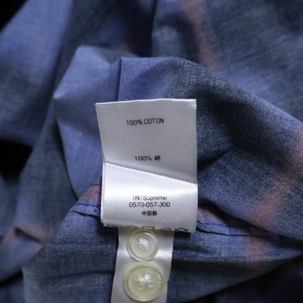 SUPREME(シュプリーム) 21SS Spray Tartan Shirt スプレー タータンチェック 長袖シャツ パープル