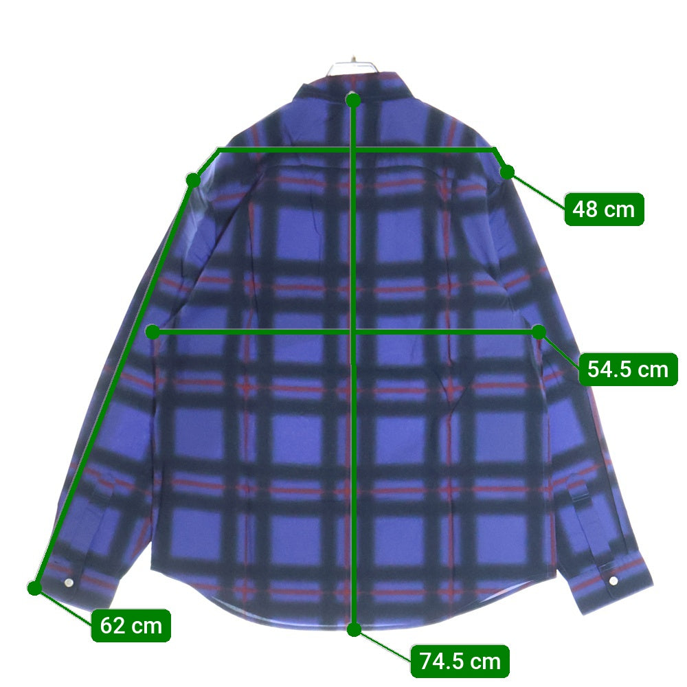 SUPREME(シュプリーム) 21SS Spray Tartan Shirt スプレー タータンチェック 長袖シャツ パープル