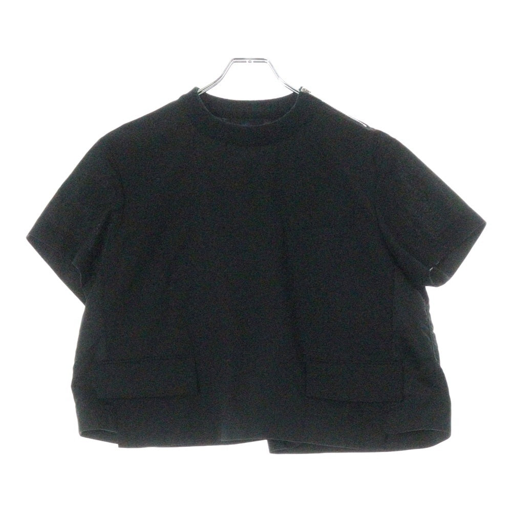 Sacai(サカイ) SUITING PULLOVER スーチング ドッキング マルチポケット プルオーバー カットソー 半袖Tシャツ ブラック レディース SCW-218