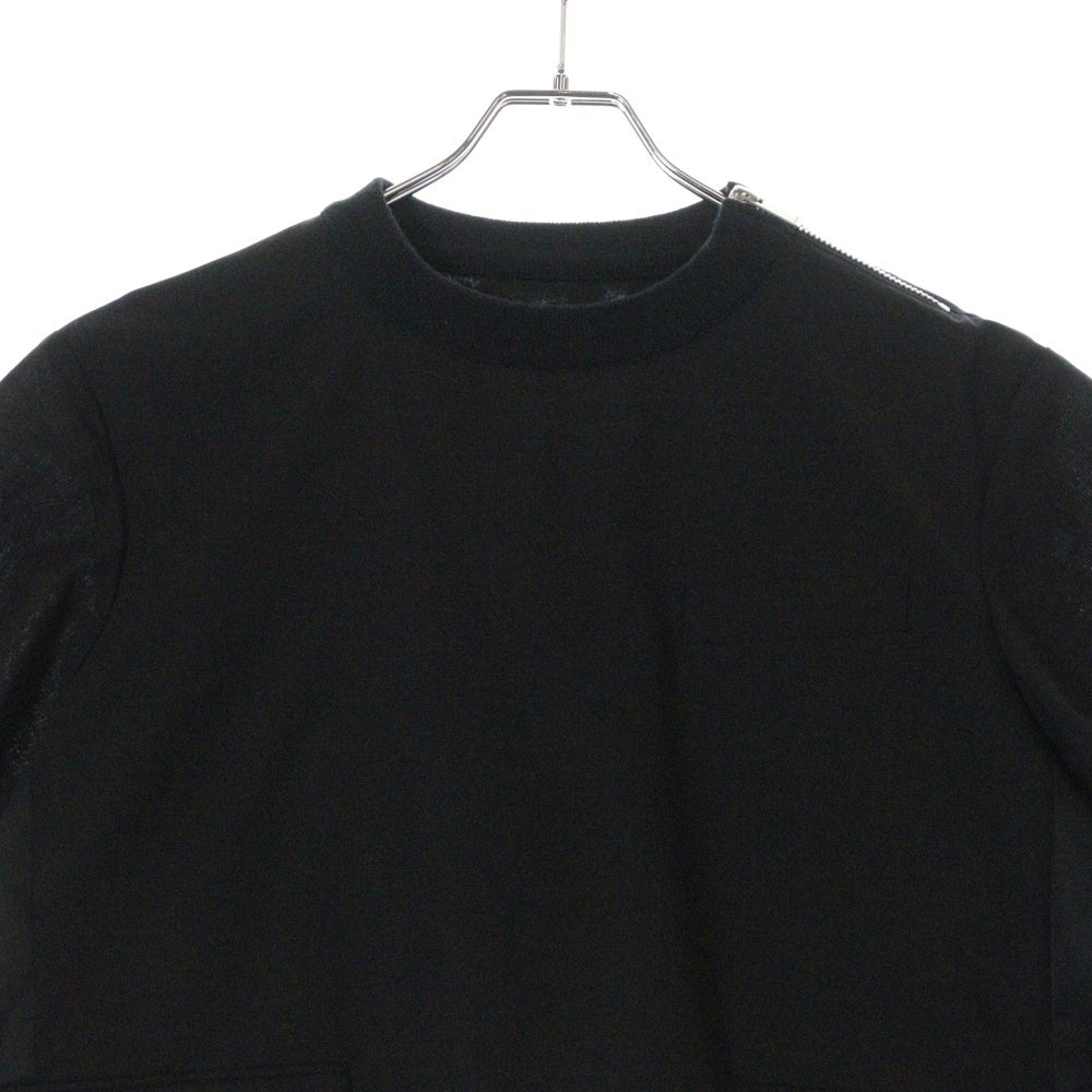 Sacai(サカイ) SUITING PULLOVER スーチング ドッキング マルチポケット プルオーバー カットソー 半袖Tシャツ ブラック レディース SCW-218