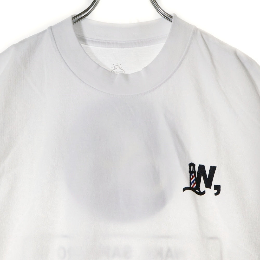 BBS BARBER SAKOTA(バーバーサコタ) ×WAKE SAPPORO bicycle route to wake Tshirt ウェイク札幌 バイシクルプリントTシャツ ホワイト