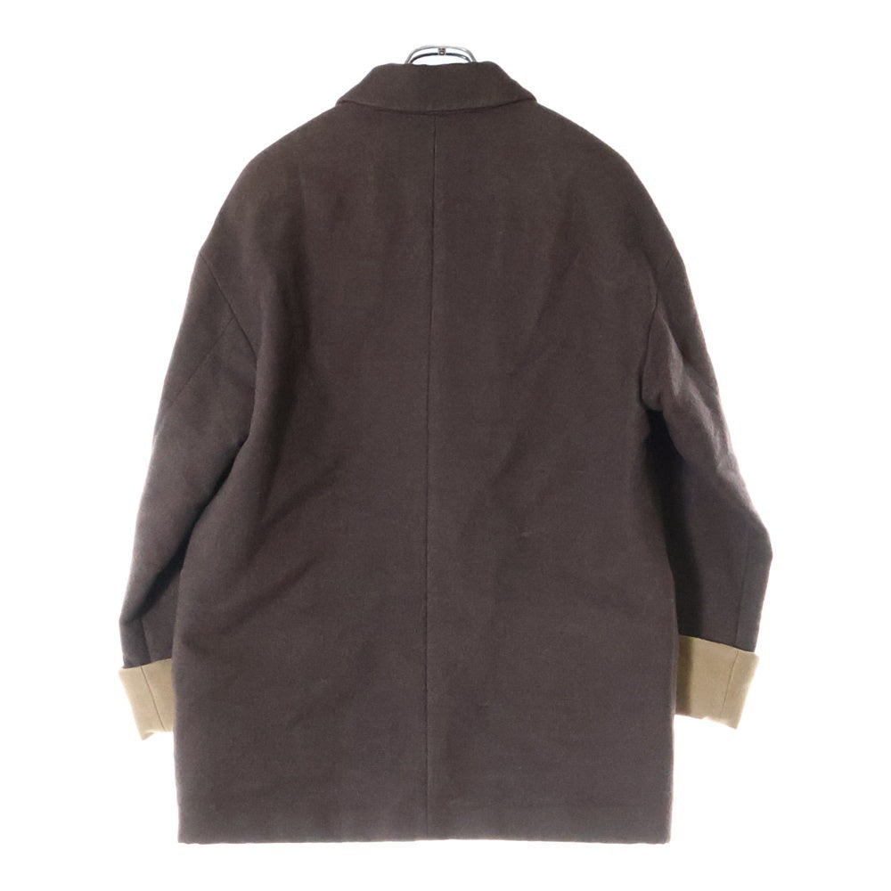 Christian Dior(クリスチャンディオール) 90S SPORTS バイカラーデザイン ウール チェスターコート ブラウン レディース
