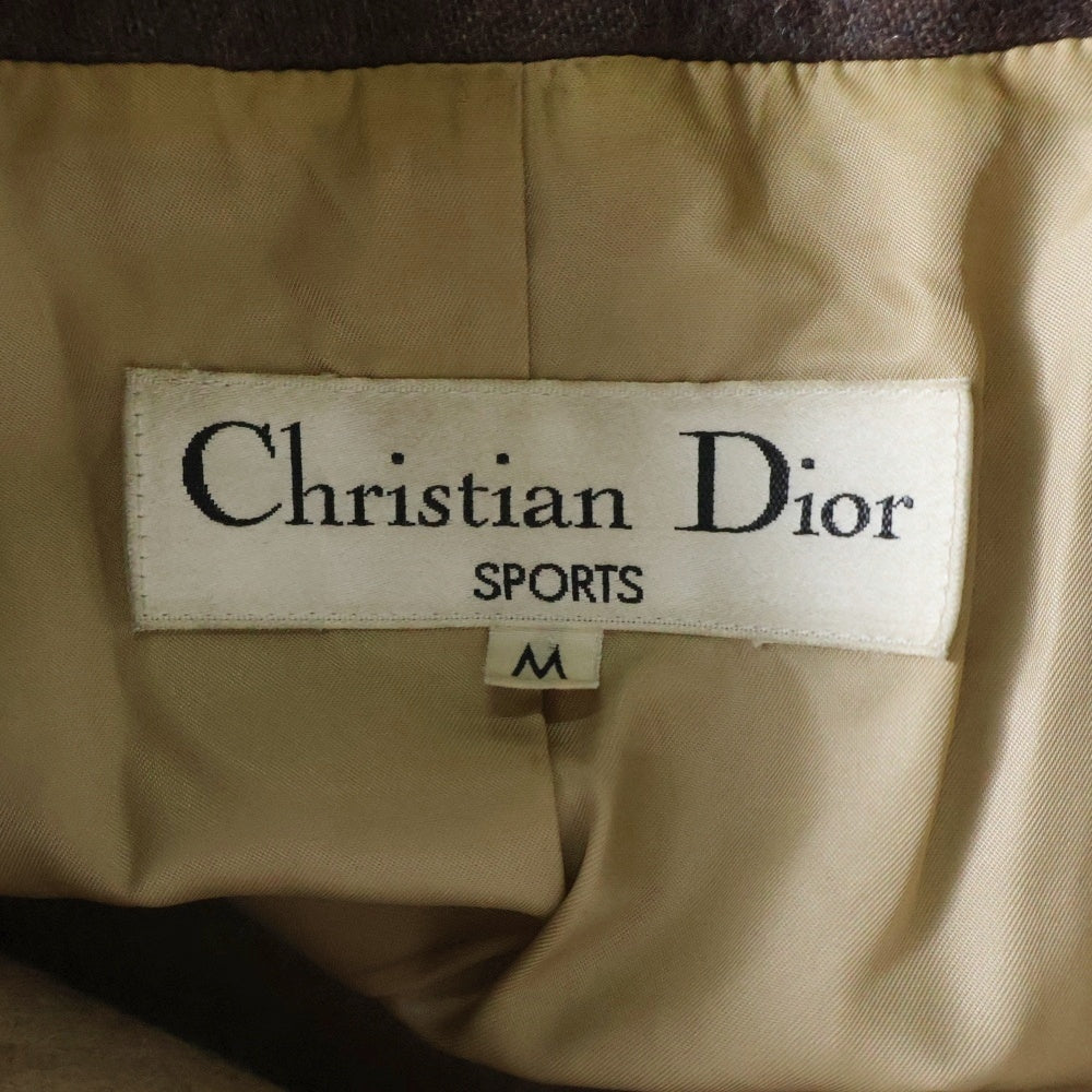 Christian Dior(クリスチャンディオール) 90S SPORTS バイカラーデザイン ウール チェスターコート ブラウン レディース