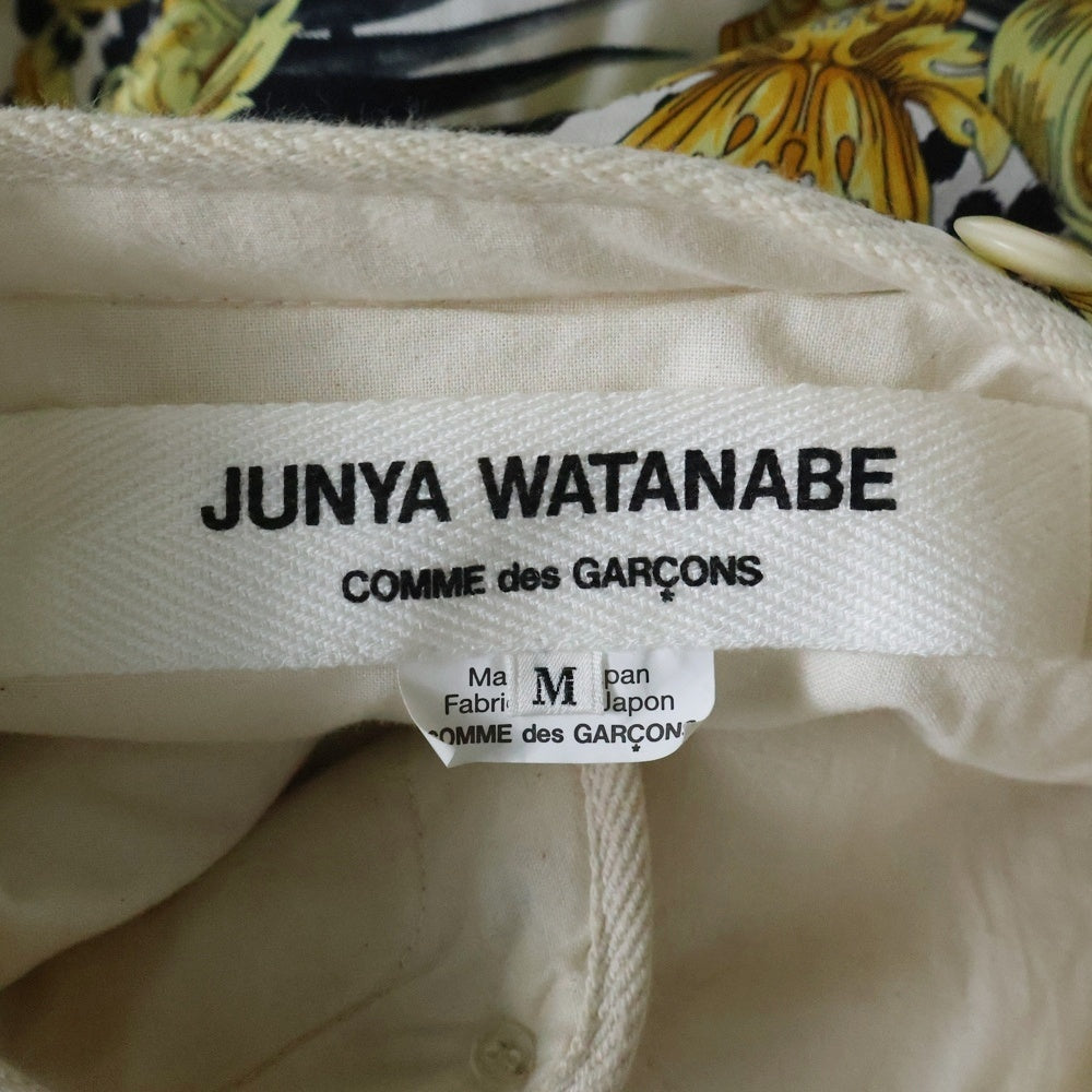 JUNYA WATANABE COMME des GARCONS(ジュンヤワタナベ コムデギャルソン) 21AW ×VERSACE AD2021 LONG BOMBER JACKET ヴェルサーチ バックメデューサ柄 ロング ボアフリース 袖切替 ボンバージャケット カーキ/ベージュ JH-J024