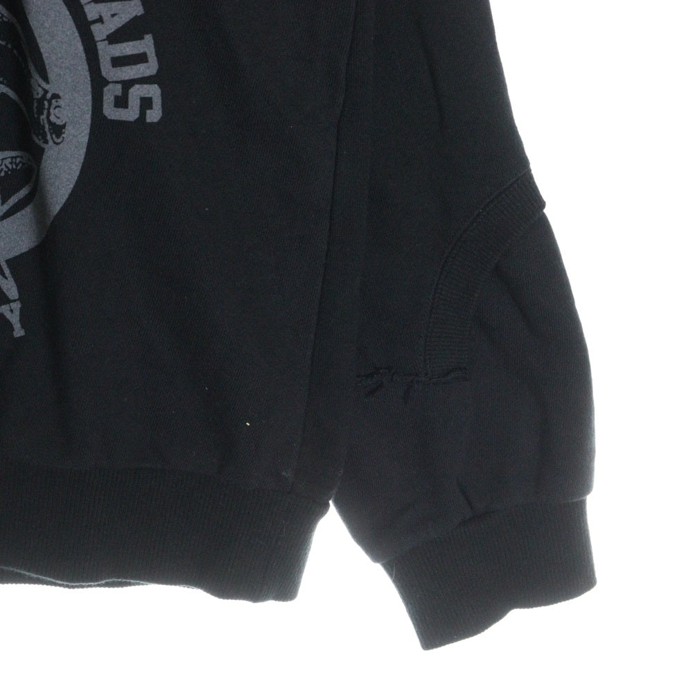 UNDERCOVER ISM(アンダーカバーイズム) 22SS SWEAT SHIRTS 再構築パッチワーク コットン クルーネック スウェット トレーナー ブラック UI1B4801