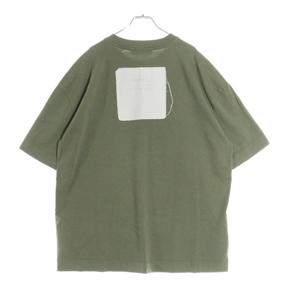 APPLIED ART FORMS(アプライド アート フォームズ) パッチデザイン クルーネック コットン 半袖Tシャツ カットソー カーキ 100040