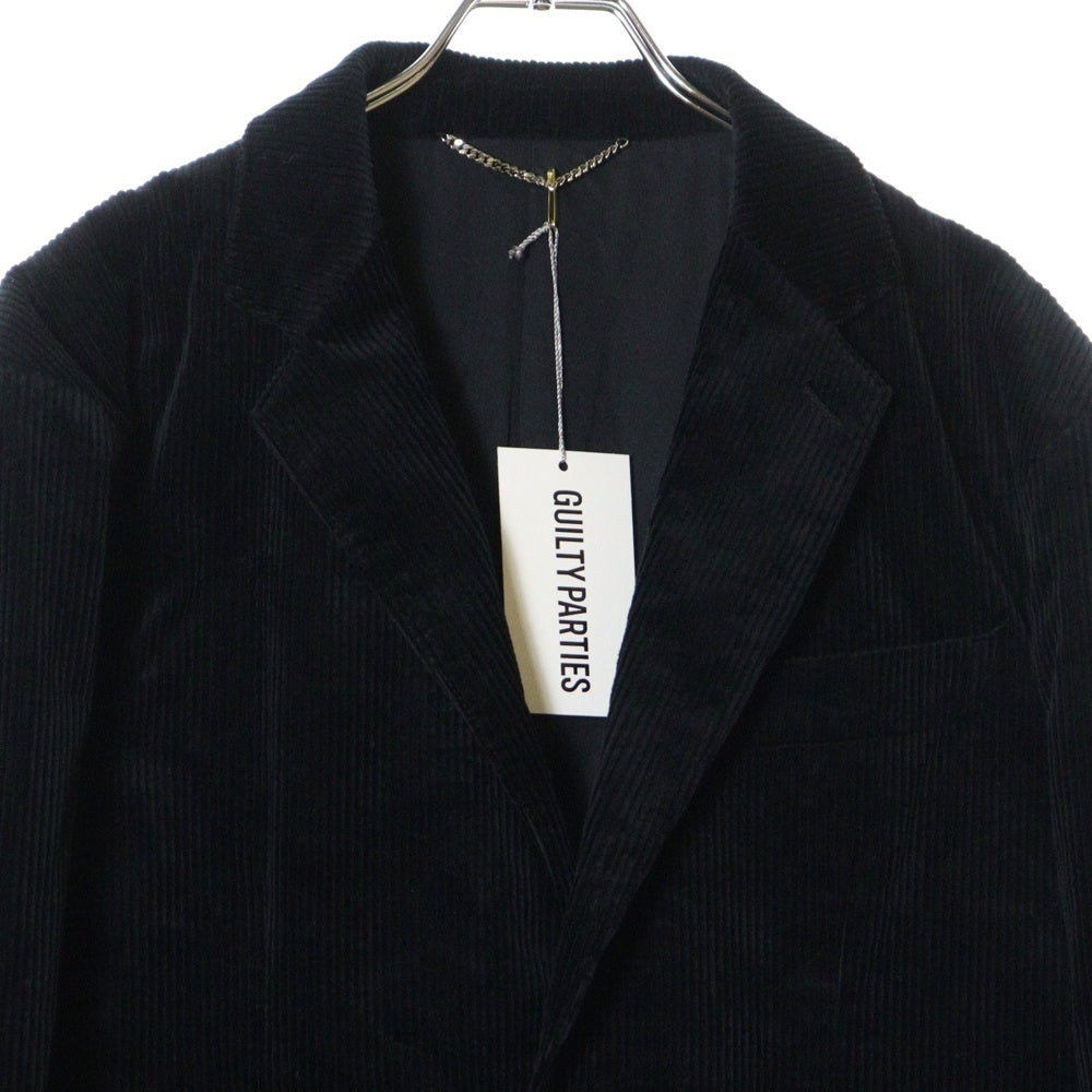 WACKO MARIA(ワコマリア) 20AW UNCONSTRUCTED JACKET DUCA VISCONTI アンコンストラクテッド ダブルフラップポケット コーデュロイ テーラードジャケット ブラック 20FW-WMO-JK03