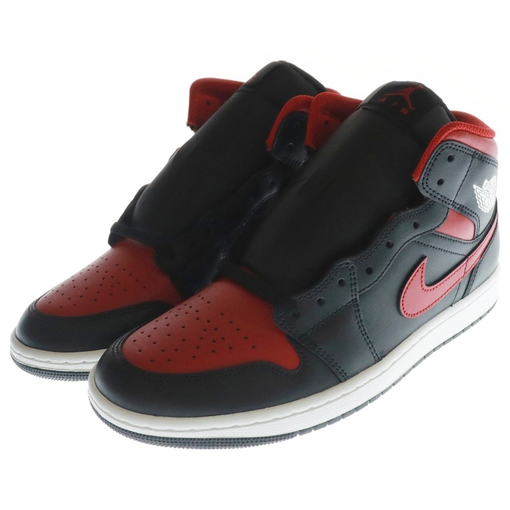 NIKE(ナイキ) AIR JORDAN 1 MID BRED エアジョーダン1 ブレッド ミッドカットスニーカー ブラック/レッド US10/28cm DQ8426-067