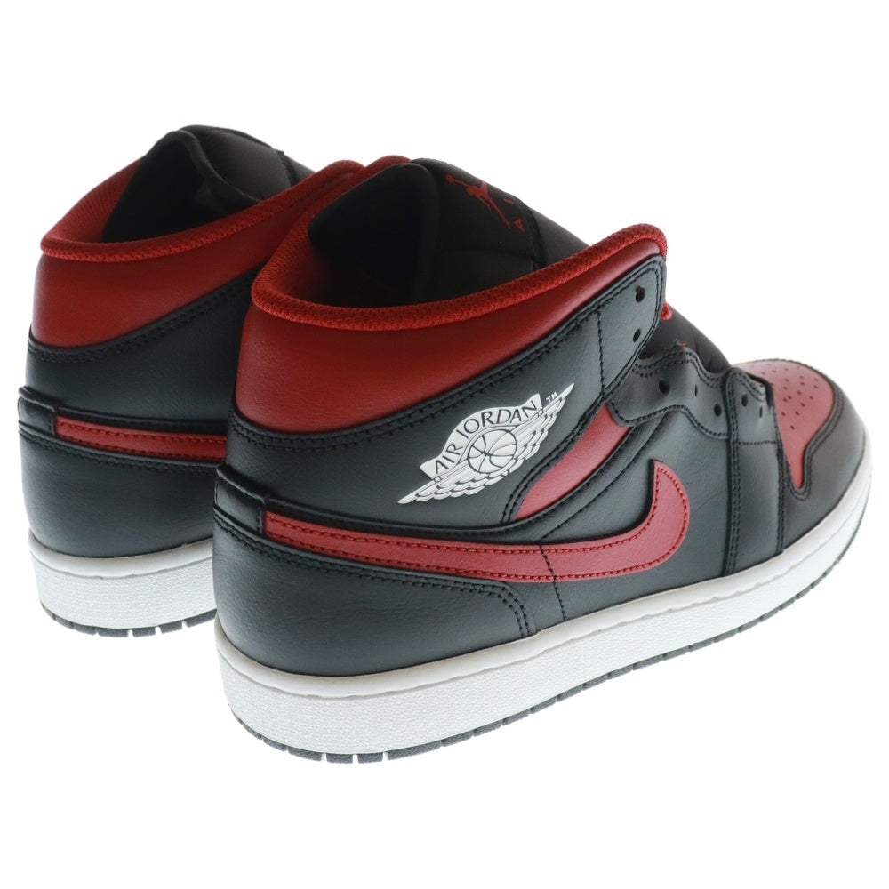 NIKE(ナイキ) AIR JORDAN 1 MID BRED エアジョーダン1 ブレッド ミッドカットスニーカー ブラック/レッド US10/28cm DQ8426-067
