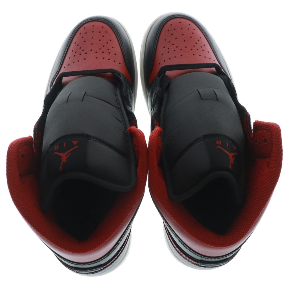NIKE(ナイキ) AIR JORDAN 1 MID BRED エアジョーダン1 ブレッド ミッドカットスニーカー ブラック/レッド US10/28cm DQ8426-067