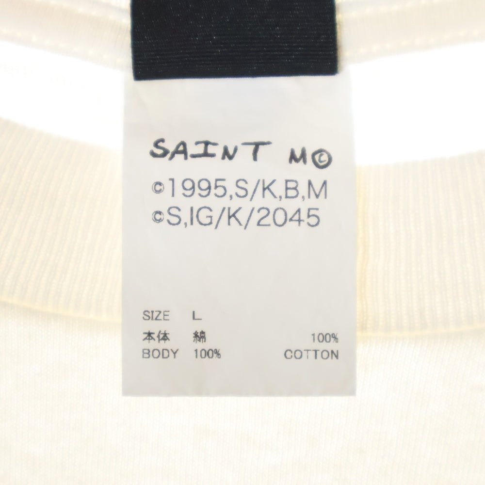 SAINT MICHAEL(セントマイケル) 24AW GITS GS_SS TEE 攻殻機動隊 ゴーストインザシェル プリントTシャツ 半袖クルーネックカットソー ホワイト SM-YS1-0000-C32