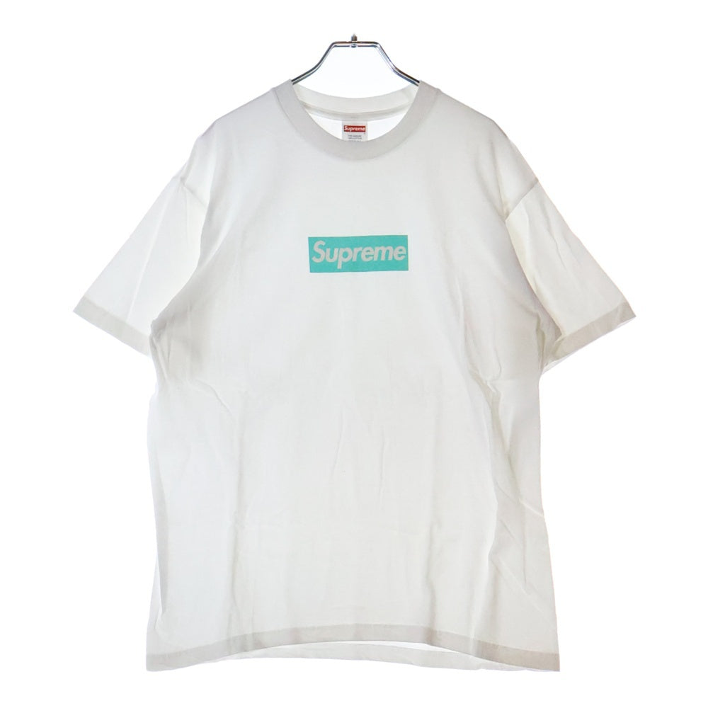 SUPREME(シュプリーム) 21AW ×TIFFANY&Co. Box Logo Tee ティファニー ボックスロゴプリントTシャツ 半袖クルーネックカットソー ホワイト