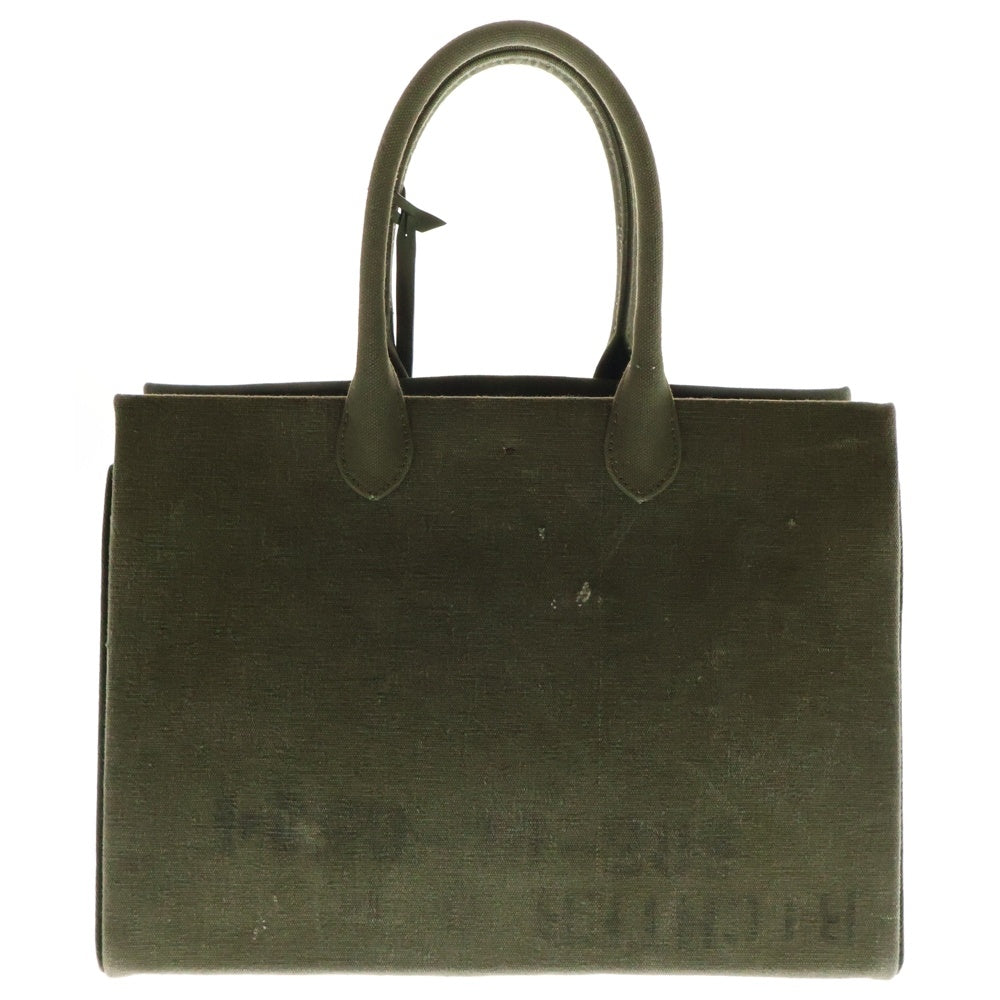 READY MADE(レディメイド) SHOPPING BAG 35 NO LOGO ショッピング ハンドバッグ ヴィンテージコットン ミリタリーハンドバッグ カーキ RE-CO-KH-NL-00-126