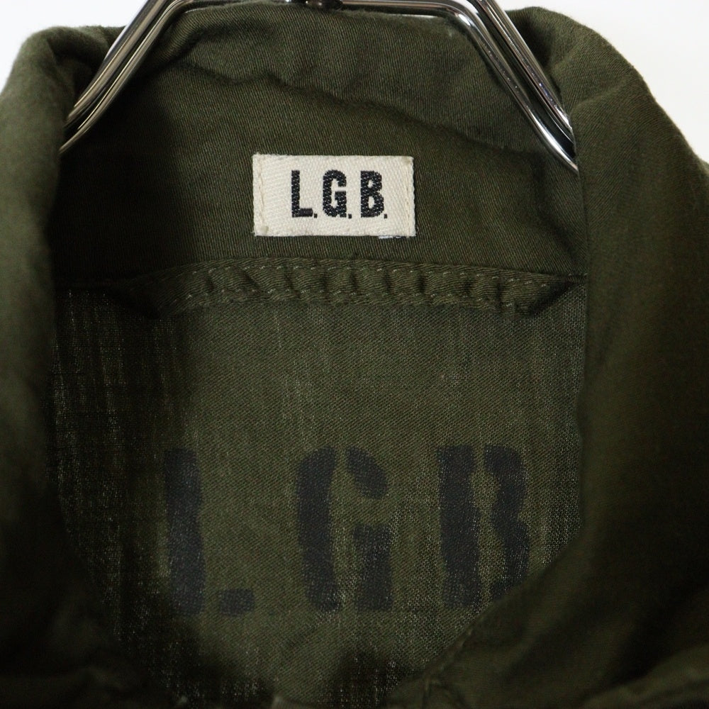 L.G.B.(ルグランブルー) JUMP SUIT コットン 比翼 ジャンプスーツ ツナギ カーキ 013SM