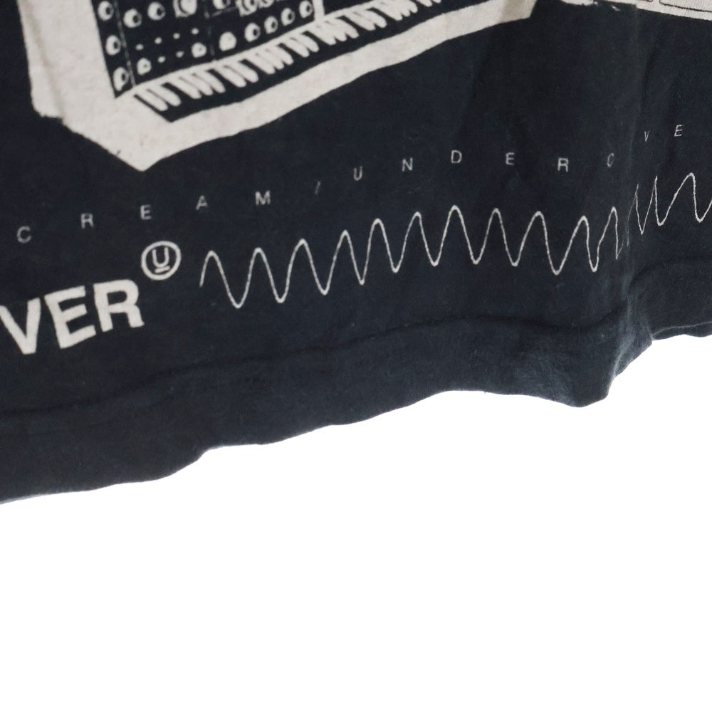 UNDERCOVER(アンダーカバー) × EYESCREAM We Make Silence Scream アイスクリーム ウィーメイクサイレンススクリーム グラフィックプリント クルーネック半袖Tシャツ カットソー ブラック