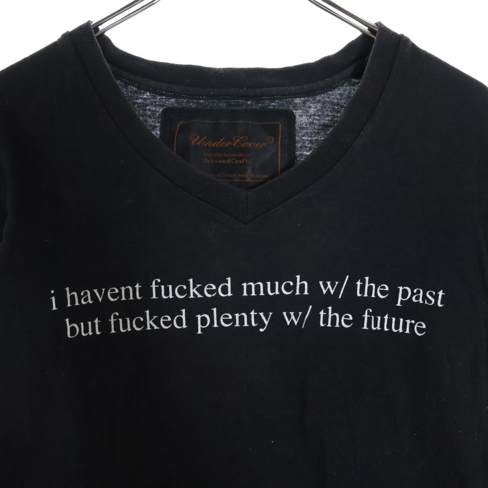 UNDERCOVER(アンダーカバー) 05AW Arts and Crafts期 グラフィックプリント Vネック半袖Tシャツ カットソー ブラック 5A419