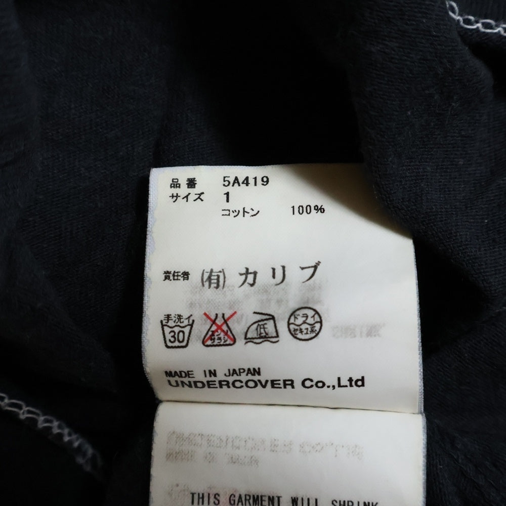 UNDERCOVER(アンダーカバー) 05AW Arts and Crafts期 グラフィックプリント Vネック半袖Tシャツ カットソー ブラック 5A419