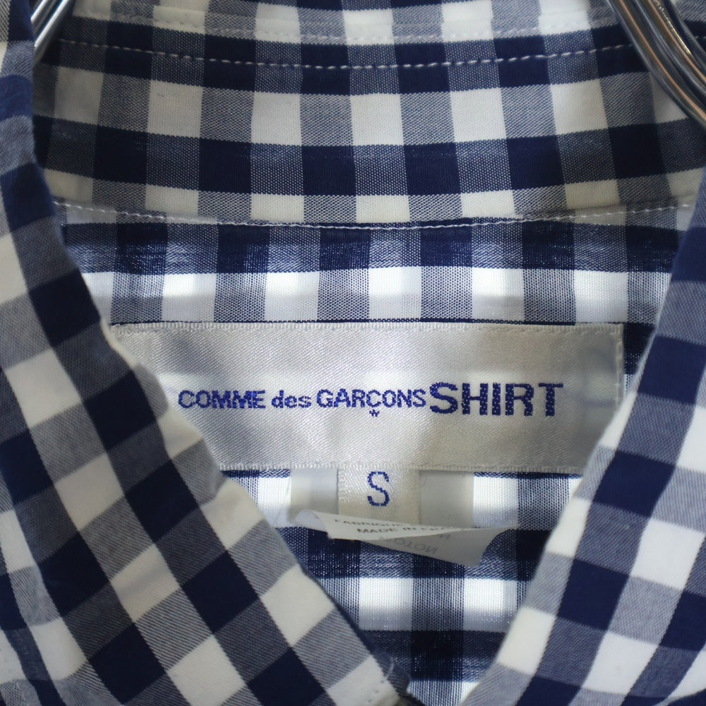 COMME des GARCONS SHIRT(コムデギャルソンシャツ) ギンガムチェック コットン レギュラーカラー 長袖シャツ ホワイト/ブルー S16029-X