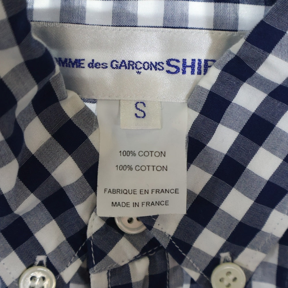 COMME des GARCONS SHIRT(コムデギャルソンシャツ) ギンガムチェック コットン レギュラーカラー 長袖シャツ ホワイト/ブルー S16029-X