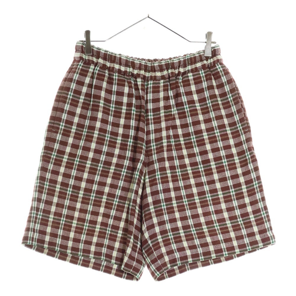 COMME des GARCONS HOMME PLUS(コムデギャルソンオムプリュス) 01SS AD1999 チェック柄 ドローストリング ショートパンツ ハーフパンツ ブラウン PP 10085S