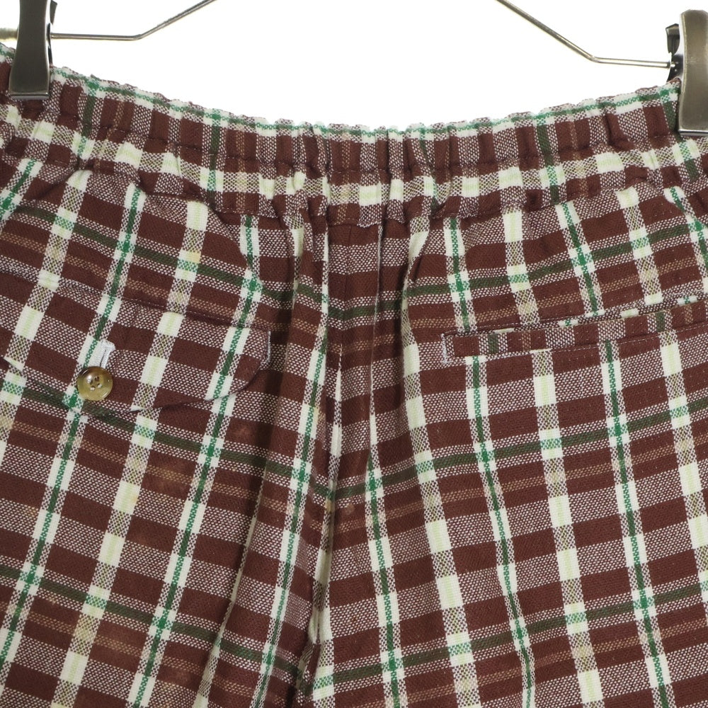 COMME des GARCONS HOMME PLUS(コムデギャルソンオムプリュス) 01SS AD1999 チェック柄 ドローストリング ショートパンツ ハーフパンツ ブラウン PP 10085S