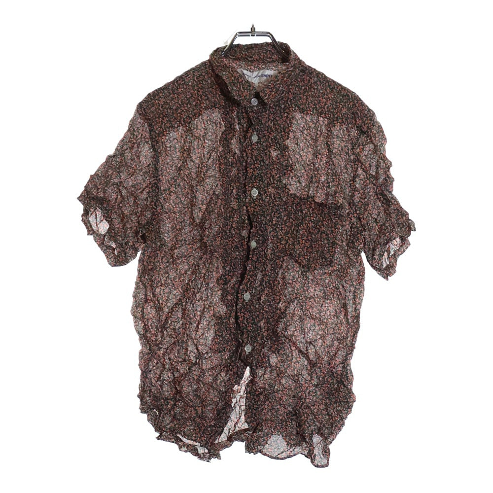 COMME des GARCONS SHIRT(コムデギャルソンシャツ) 03SS AD2002 フラワーモチーフ 花柄 ワッシャー加工 半袖シャツ マルチ レディース S11156