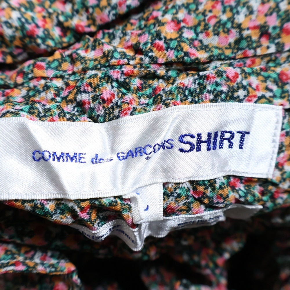 COMME des GARCONS SHIRT(コムデギャルソンシャツ) 03SS AD2002 フラワーモチーフ 花柄 ワッシャー加工 半袖シャツ マルチ レディース S11156