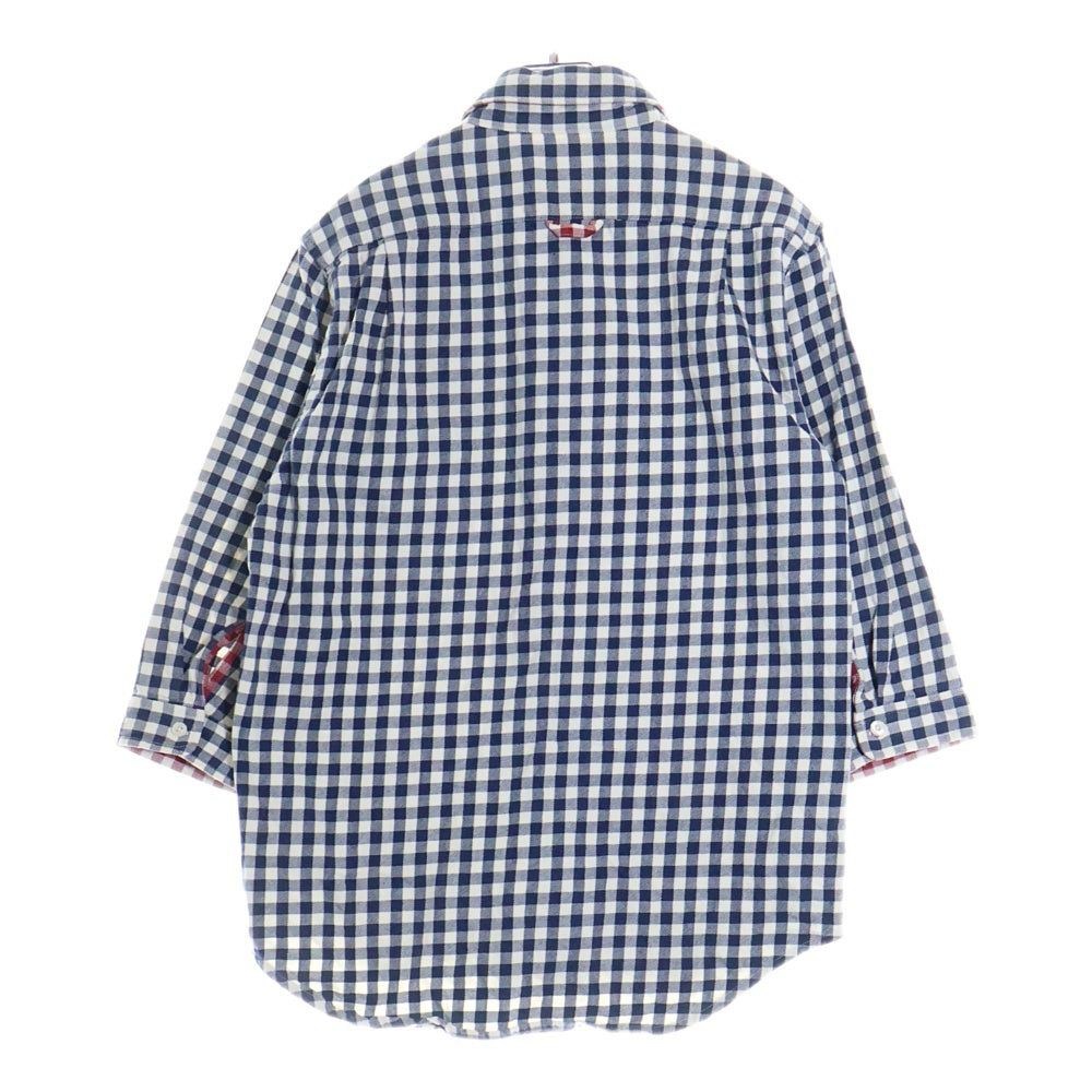 STUSSY(ステューシー) AUTHENTIC GEAR アスレチックギア 7分丈 ギンガムチェック シャツ ホワイト/ブルー